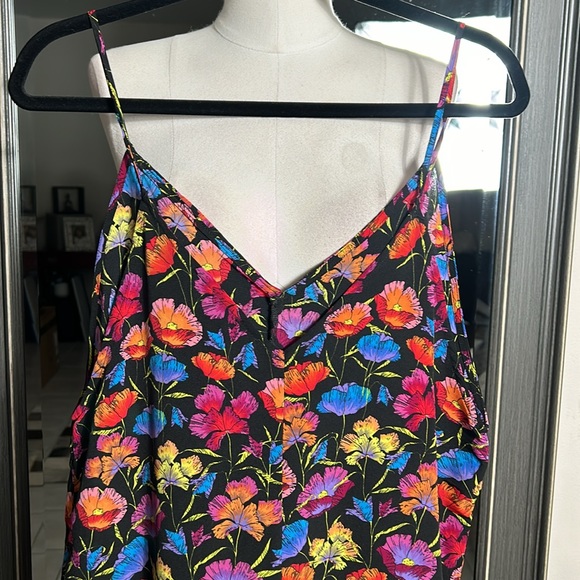 TopShop Floral Strappy V-neck Crop Jumpsuit- size 6- like new - Picture 6 of 9